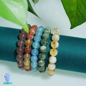 2.Crystal bracelet set, the set includes 5 bracelets, different colors, diameters between 9mm and 11mm