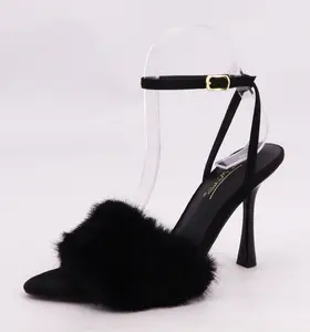 TRACE52 - BLACK FUR HEELS
