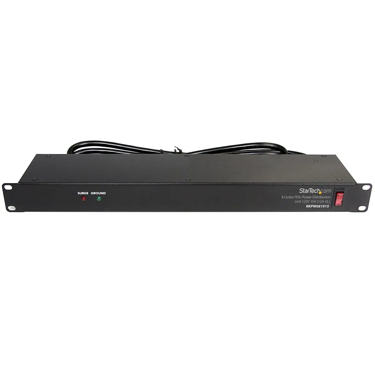 StarTech 1U 125V 15A Power Distribution Unit with 8 Outlets and Surge Protection