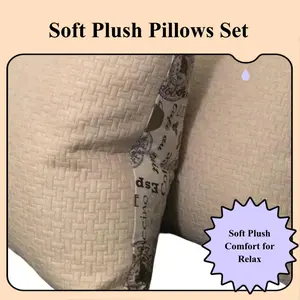 Cafe Latte Designer Comfort Pillows for your sofa (polyester fibers)                                                                   Set of 2 (22in x 22in) Soft Plush Without Zipper