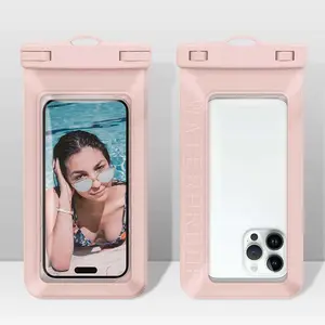 Waterproof phone pouch/case with crossbody lanyard for iPhone 17 series, 16 Pro Max, 15 Pro, 14, 13, 12; IP68 dry bag—essential for beach and cruise ships