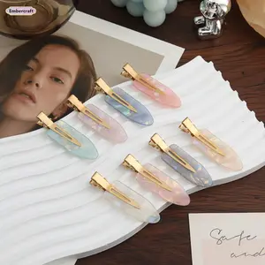 8PCS Acetate No Crease Hair Clips for Women, Pink and White Alligator Hair Styling Clips, Non Slip Seamless Bangs Hair Pins for Makeup, Hairstyling, Salon Use and Daily Hair Accessories