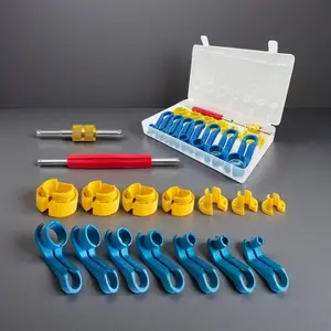 16PCS Car AC Fuel Line Quick Disconnect Tool Set with Storage Box - Includes 1/4", 5/16", 3/8", 1/2", 5/8", 3/4", 7/8" Master Removal Kit & Valve Core Tool for Auto Repair