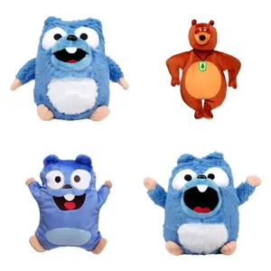 Grizzy & The Lemmings Plush Set Grizzy Bear Lemming Stuffed Dolls Cartoon Gift for Kids Fans