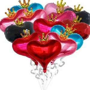 5pc Heart-Shaped Balloon Crown, Love Shape Balloons for Mother's Day Birthday Valentine Wedding Anniversary Party Decorations