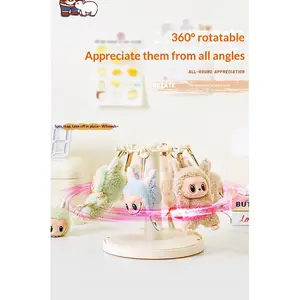 1PC    360 Rotating Blind Box Storage Display Rack Household Organizer for Labubu Dolls Multi-Functional Figure Storage Box Dustproof Clear Design Stackable Space-Saving Perfect for Desktop Bedroom Displaying Collectible Toys Action Figures and Anime Mod