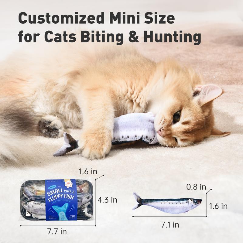 Cats OBSESSED with These Realistic Flopping Fish!  3-Pack Interactive Toy. Tap to Activate & Rechargeable. Comes with Catnip!