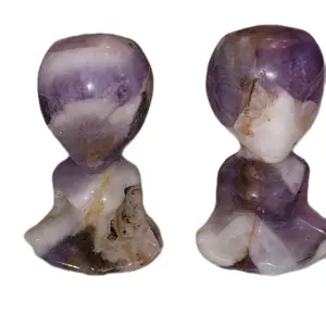 Alien - Small Carvings Natural Stone Crystal Chevron Dream Amethyst