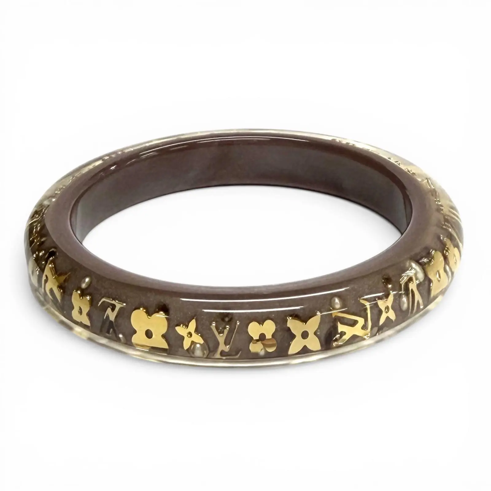 Pre-owned Louis Vuitton Resin / Acrylic Small Leather Goods Bangle Brasserie Bangle
