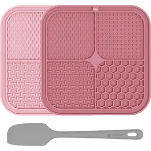 2 Pack Lick Mat for Dogs,Cats,Upgraded 8.5x8.5 inches Licking Mats with Suction Cups,Slow Feeder Licking Pad for   and Boredom Reducer,Suitable for   Set 8