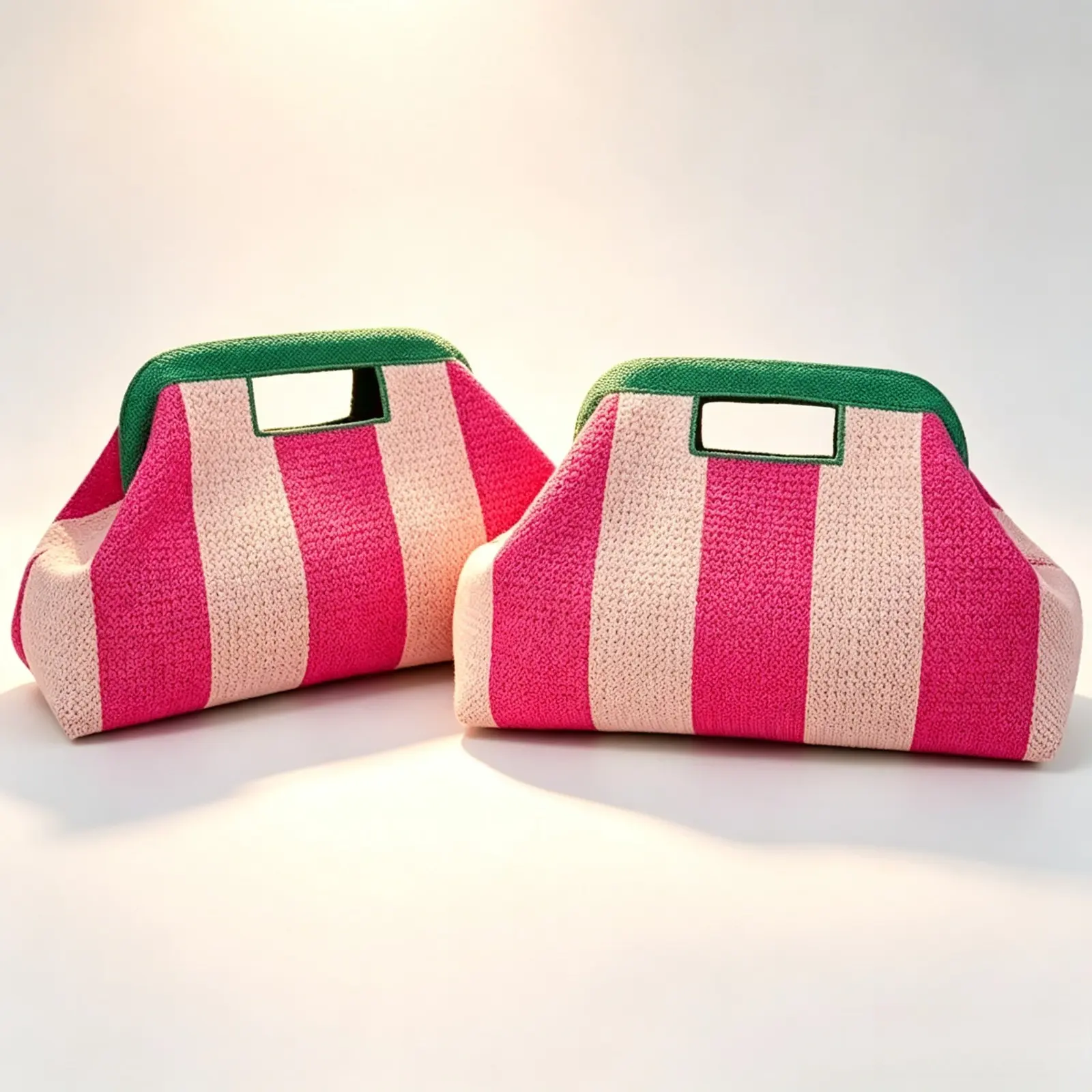 Women’s Handmade Crochet Clutch Bag - Ultra-Soft Silky Lightweight Woven Knitted Purse with Stretchy Ruched Cloud Dumpling Design, Compact Evening Pouch for Vacation, Parties (Sports & Outdoor Camping Hiking Hammock Accessory)