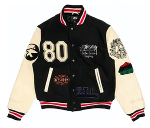 Denim Tears x Stussy x Our Legacy TTL Varsity Jacket Black