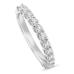 1Ct TW Round Cut Diamond U Prong Wedding Ring Stackable Band 14k Gold Lab Grown