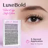 VEYESBEAUTY LuxeBold Cluster Lashes Kit, PBT Fibers Wispy Eyelash Clusters, Dramatic Curl DIY Eyelashes Extensions with Bond, Seal & Tweezer, Mixed-Length Large Tray for Self-Makeup