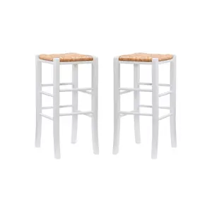 Set of 2 Gianna Backless Barstools White - Linon