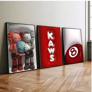 Set Of 3 HypeBeast Room Decor, Hypebast kaws Poster, Cool Wall Art, 3D Wall Art Bundle, HypeBeast Wall Art, Trendy Wall Art #77