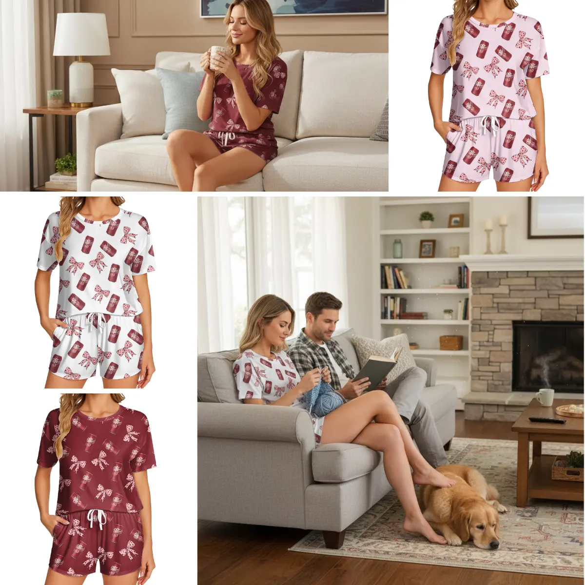 Dr Pepper short Pajamas Set - Soft and Seductive Nightwear, Loungewear, Homewear, Ideal Gift For Mom, Gift For Her