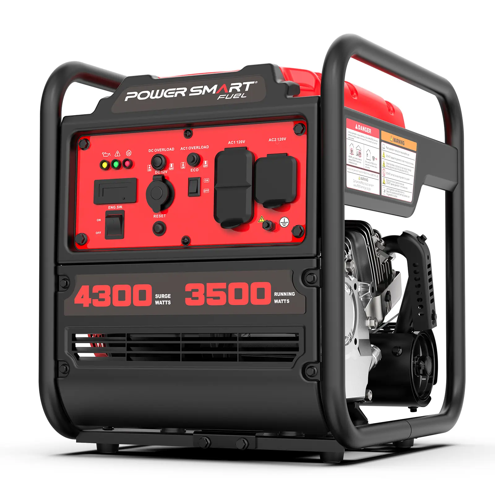 PowerSmart 4300W Peak Gas-Powered Inverter Generator - High Power Motor, ECO Mode,RV Ready, EPA Compliant, Auto Low Oil Shut, Parallel to Double, Lightweight, Lifetime Help Desk, Emergency Backup (DB5041, DB5041C, DL5040C)
