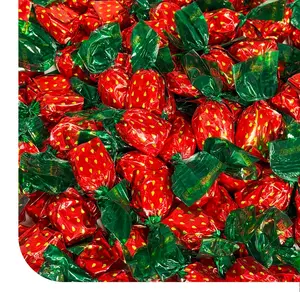 Strawberry Bon Bons - 1 Pound Pack - Hard Candy Individually Wrapped - Retro Candy - Filled Old School Candy for Office and Events - Strawberry Candies