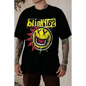 [Sale Up To 30%] Blink-182'S Music Shirt Smile Face Crop Top  WomenS Retro Street Style