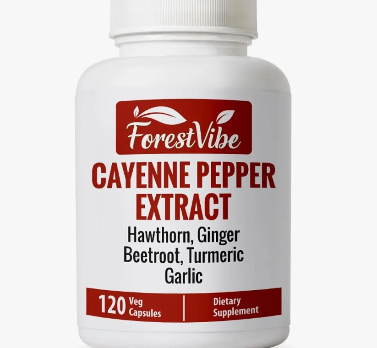 Cayenne Pepper Capsules, 7-in-1 Blend with Hawthorn, Ginger, Beetroot, Garlic & Turmeric, 120 Vegan Capsules, 2 Month Supply, Non-GMO and Gluten Free Capsaicin Pills
