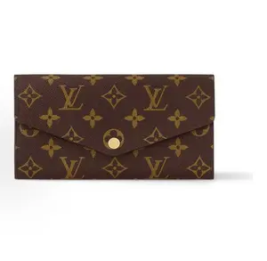 Pre-owned Louis Vuitton Leather Small Leather Goods Sarah Wallet Monogram Canvas