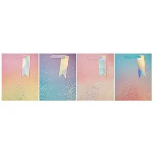 Pastel Ombre Silver Dot Gift Bag