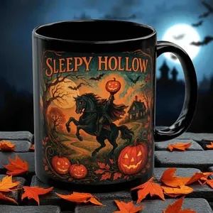 Sleepy Hollow Coffee Mug , Headless Horseman Halloween Cup, Gothic Horror Gift, Spooky Pumpkin, Haunted House Decor, Halloween Gift for Her