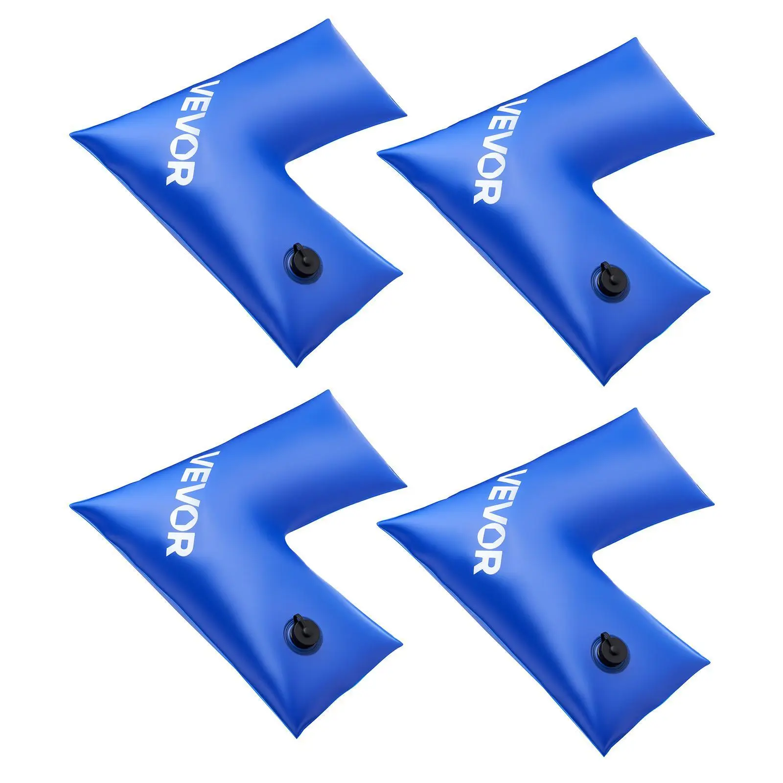 VEVOR Corner Pool Water Tubes (Corner Shape), 4-Pack 22.4x22.2in Leakproof Cap Winter Water Bags, 0.4mm Heavy Duty PVC Cold-Resistant Weights for Inground Swimming Pool Covers#SohoChic