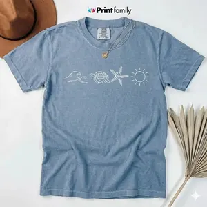 Comfort Colors Ocean Turtle Sun T-shirt, Summer Shirt, Gift For Women, Beach T-shirt, Summer Women Shirt - Printfamily