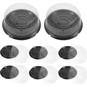 10pcs Cake Box Cups Clear Cake Holder Paper Clear Container Dome Trays Display Platter Carriers Boxes Pan Round Containers Carrier with Lids Plastic Cover Bakeware Utensils