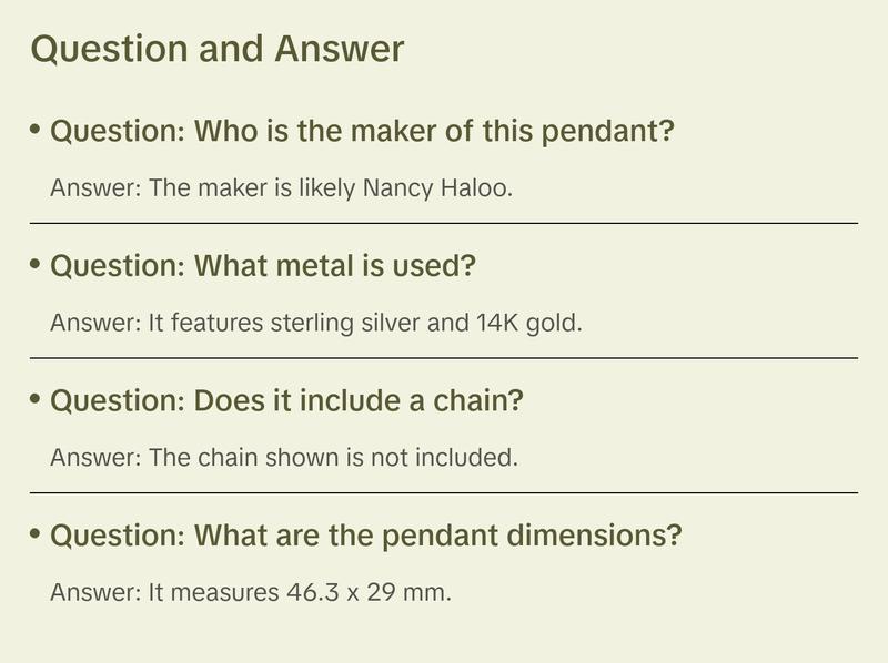 Native American Tear Drop Pendant with Abstract Tribal Design