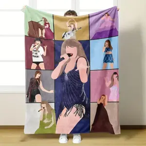 Tay Tay Eras Tour Throw Blanket, Pop Singer Concert Costumes, Cozy Soft Warm Flannel Plush Blanket for Sofa Couch Bed Travel Christmas gift Dream Weave Home