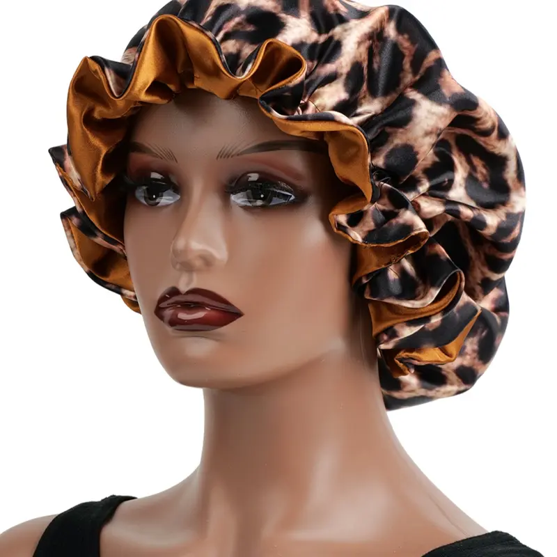 【Black Friday】Leopard-Print Sleep Bonnet for Men and Women, Soft and Comfortable Hair Cap for Nightly Wear, Christmas Gift