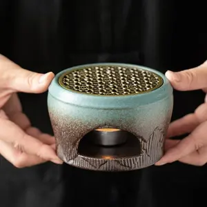 Creative Tea Pot with Candle Heater, 1 Set Ceramic Tea Pot with Lid & Handle, Tea Making Tool for Home Office Use