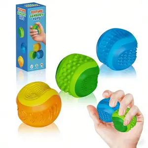 Fidget Toys Sensory Stone for Kids: 3 Pack Double Sided Textured Sensory Toys for Autism Children Calming - Quiet Stress Relief Fidget Gadget, Sensory Stress Reliever for Student Classroom, Adult Office