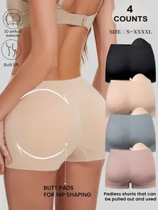 Women's Minimalist High-Waisted Elastic Waist Shorts, Comfortable Breathable Design, Suitable for Daily Wear & Casual, Sizes S-Xl, Underwear, Breathable Comfy Panties