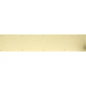 Brass Accents A09-P0640-PVD 6 in. x 40 in. Kick Plate Lifetime Polished Brass Screw Mount, Stainless Steel, Includes Screws