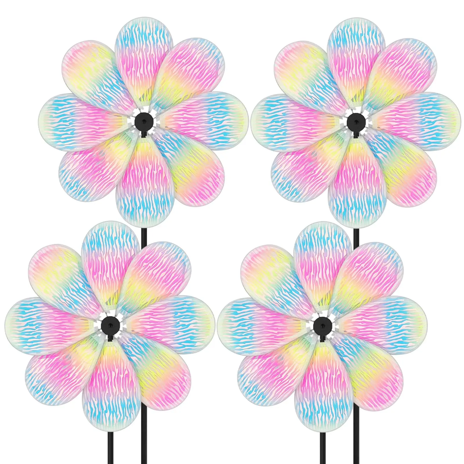 Sunflower Rainbow Wind Spinner, DIY Garden Windmill, Outdoor Lawn Decor, Handmade Yard Ornament, Colorful Rotating Wind Sculpture, Garden Accessories