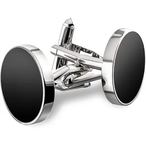 Cufflinks For Men, 316L Stainless Steel Tuxedo Shirt Cuff Links Shirt Accessories Unique Business Groom Wedding Black Silver Gold Jewelry for Son, Father, Husband, Boyfriend