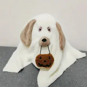 Ghost Dog Halloween Plushie - Stuffed Toy for Kids