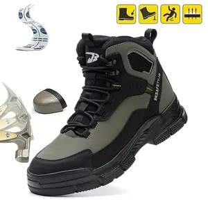 Men's Long-Standing Non-Tiring Waterproof Work Shoes Durable Anti-Slip Breathable Protective Hiking Shoes