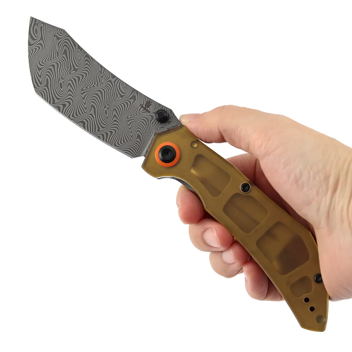 Edgy Bladeworks B1079 Series Folding Pocket Knives - 3.39in Damascus or Nitro V Blade, Amber PEI, Ultem, Micarta or G10 Handle, Professional Grade Hardware, Unique Gifts for Mechanics & EDC Enthusiasts, Gifts For Boyfriend, Unique Gifts For Man