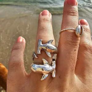 Shiny Hammerhead Shark Ring