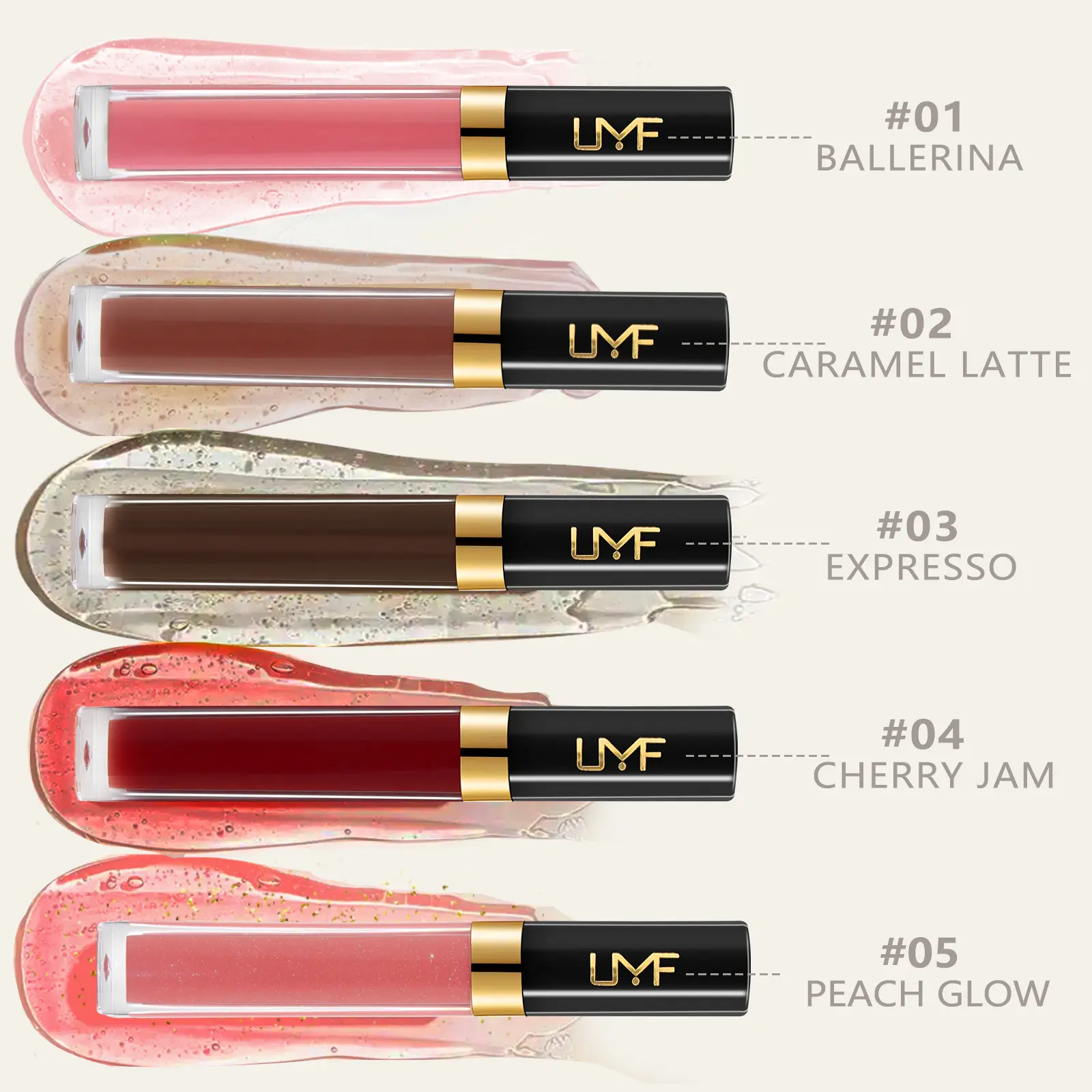 UMF 5Pcs Set High-Shine Hydrating Lip Oil Ultra Gentle Lipstick with Vitamins E for Full, Plump Lips Daily Makeup Finish ptions Available - Hydrating & Glossy Formula - Long Lasting Moisturizing Lip Stain vault Lip Oil Set shiny trap Lip Glow Oil Plumping