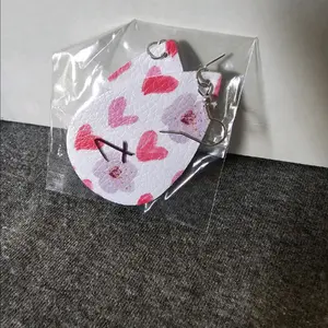 Faux leather teardrop earrings fish hook