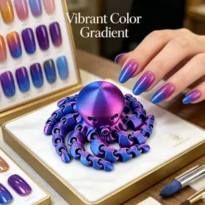 1pcs 3D Printed Flexible Octopus Stress Relief Toy, Gradient Color Desktop Decoration, Anxiety Relief Sensory Toy, Gift for Kids and Adults