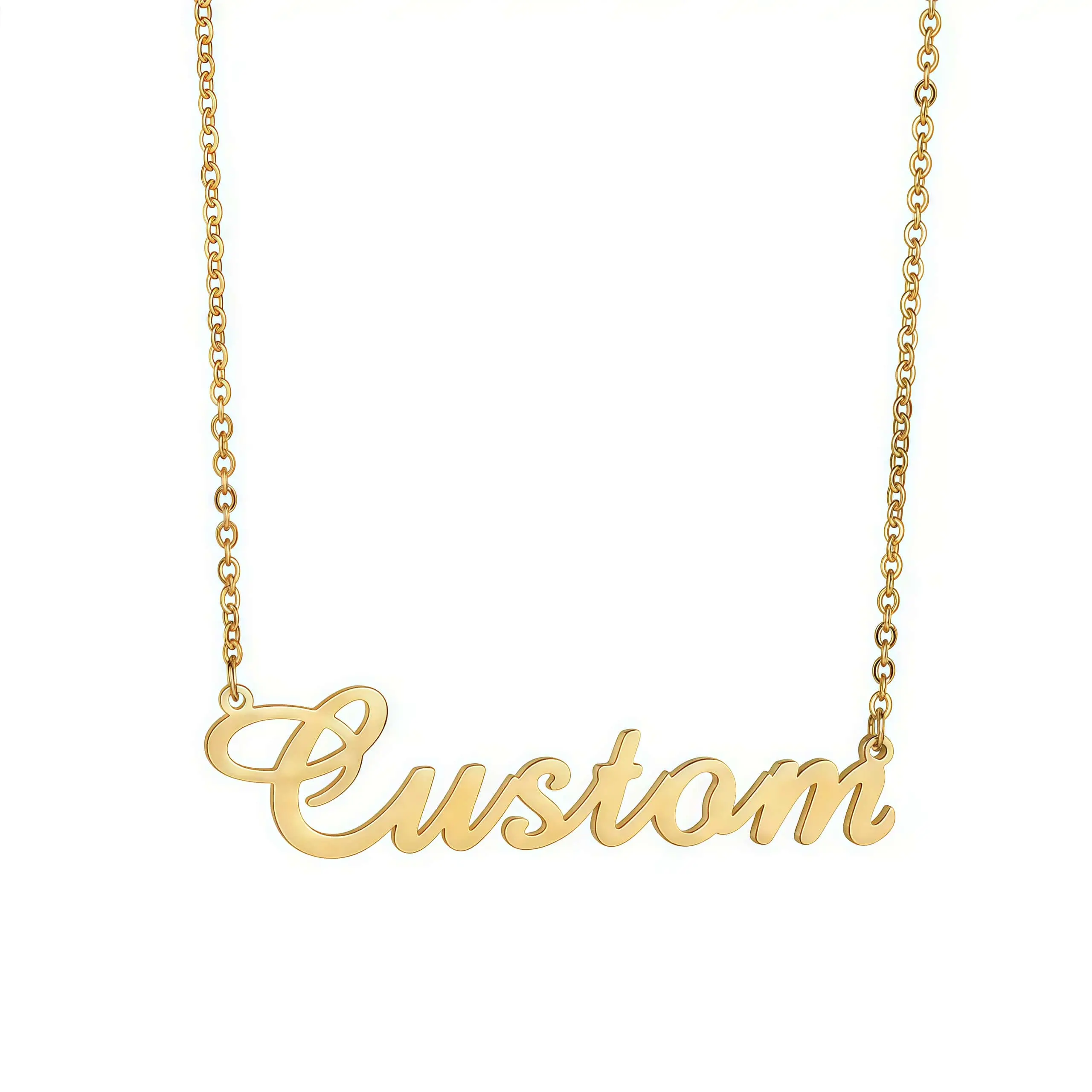 Custom Made Pendant Necklace for Women with Up to 5 Names, Personalized Multi-name Electroplated Jewelry in Gold Plated Stainless Steel, Tarnish-Proof Gift for Mom