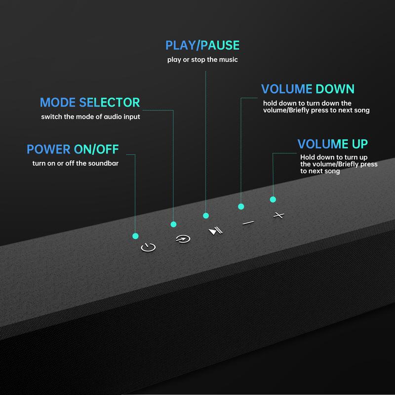 Bluetooth Soundbar With Subwoofer, 2.1 Heavy Bass Surround Sound System, TV Speaker, Home Theater Stereo, Bluetooth 5.0, AUX/USB/Optical/HD(ARC) Connection Audio Smartphone