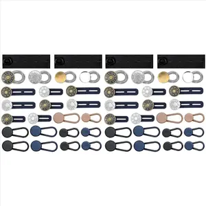 48X Button Extenders for Jeans, 6 Sizes Pants Button Waistband Extender, Flexible Adjustable Elastic Waist for Women Men